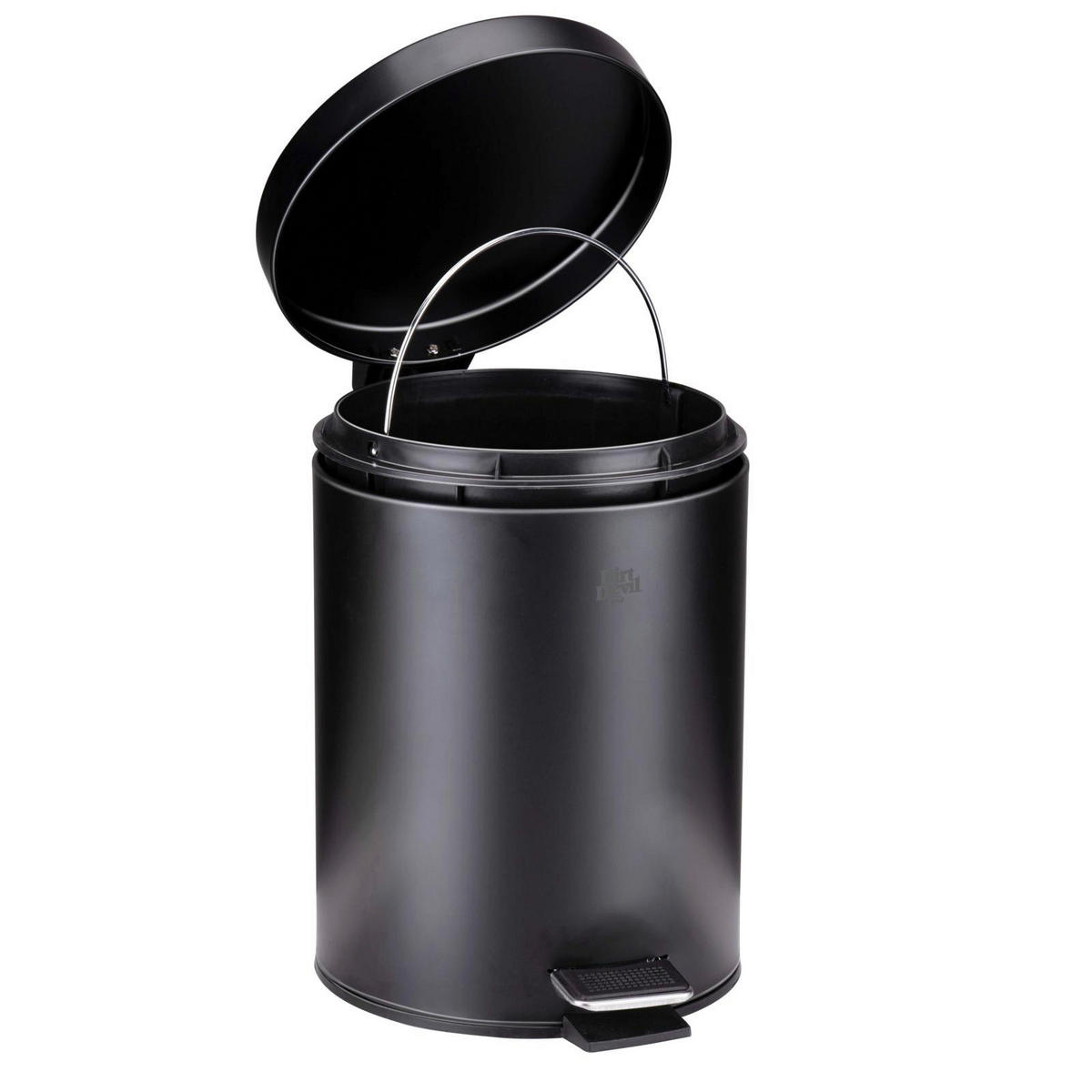 Dirt Devil Treteimer schwarz Edelstahl H/D: ca. 28x20,5 cm Treteimer - schwarz (20,50/28,00cm) - Dirt Devil