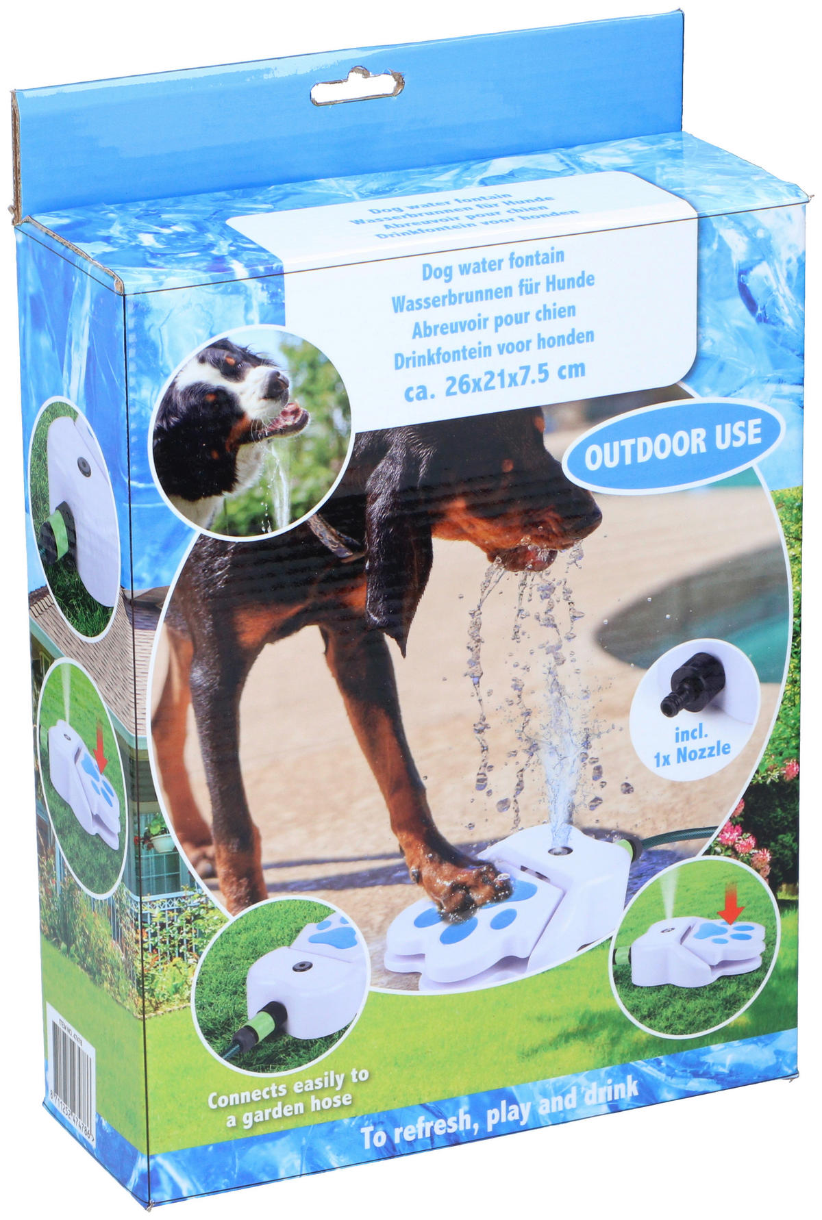 Pet Treatment Wasserbrunnen weiß Polypropylen B/H/L: ca. 40x8,2x25,4 cm Wasserbrunnen_für_Hunde - blau/weiß (25,40/40,00/8,20cm) - Pet Treatment