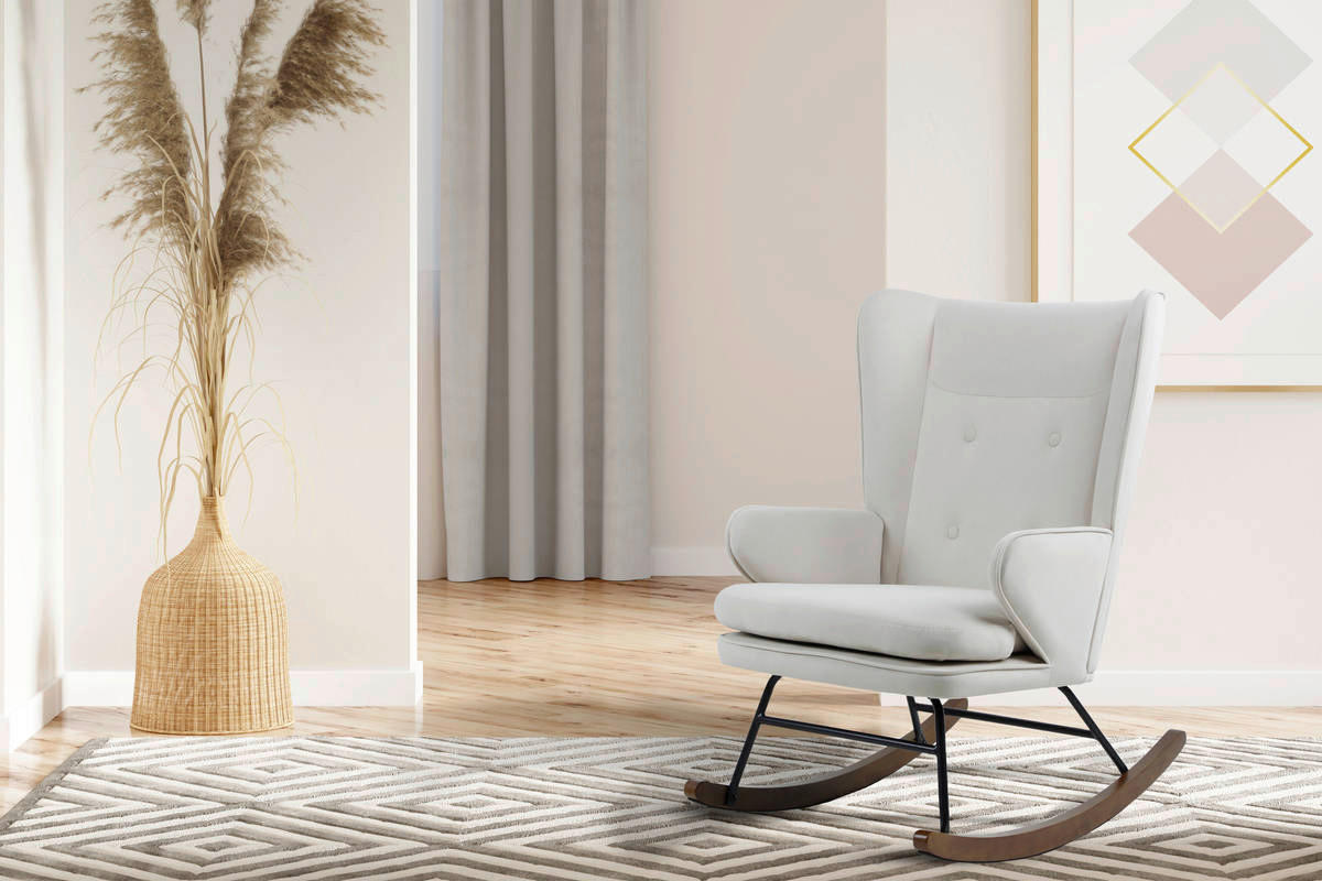 Schaukelstuhl Melorie 100 beige B/H/T: ca. 86x95x65 cm Melorie 100 - beige/schwarz (86,00/95,00/65,00cm) - 360 Living