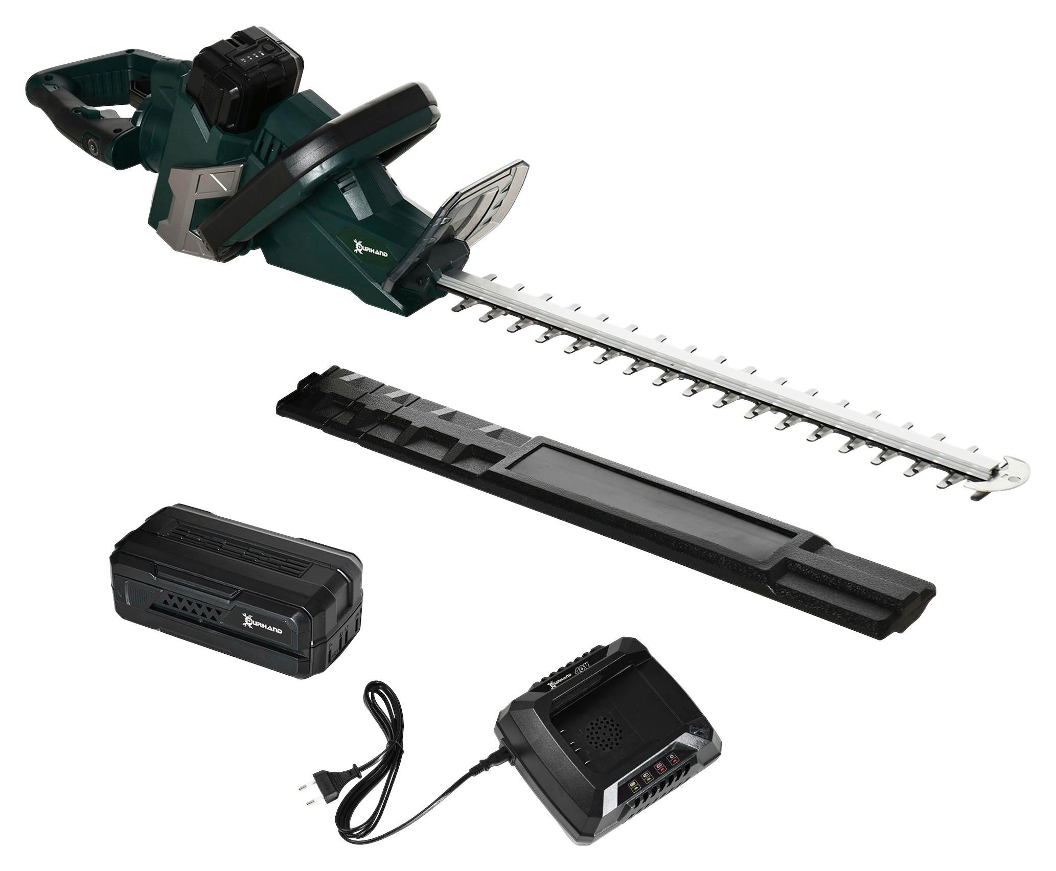 DURHAND Elektro Heckenschere ca. 220 V Elektro Heckenschere 845-742V90GN - schwarz/grün (110,00/20,00/20,00cm) - DURHAND