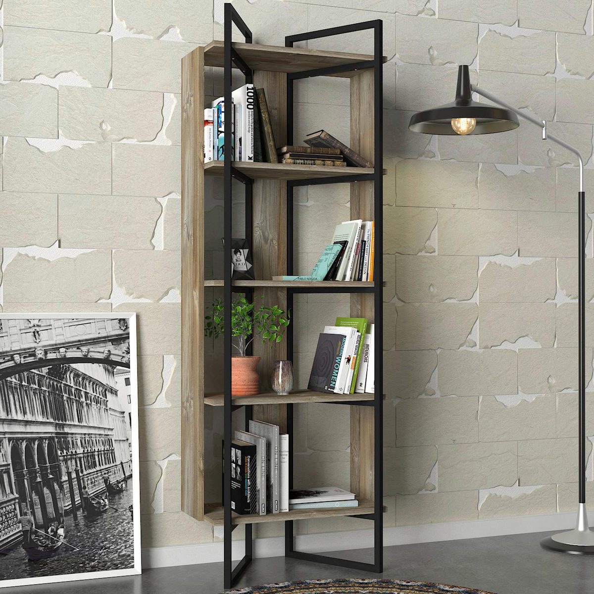 Regal Costa Eiche Nachbildung B/H/T: ca. 64x100x35 cm Costa - Eiche (64,00/100,00/35,00cm) - moebel17