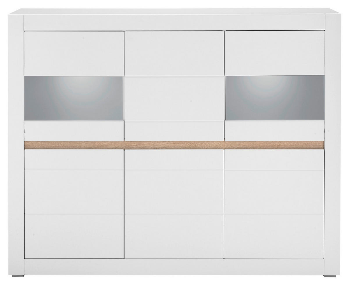 Highboard Chester weiß matt B/H/T: ca. 165x132x42 cm Chester - weiß (165,00/132,00/42,00cm)