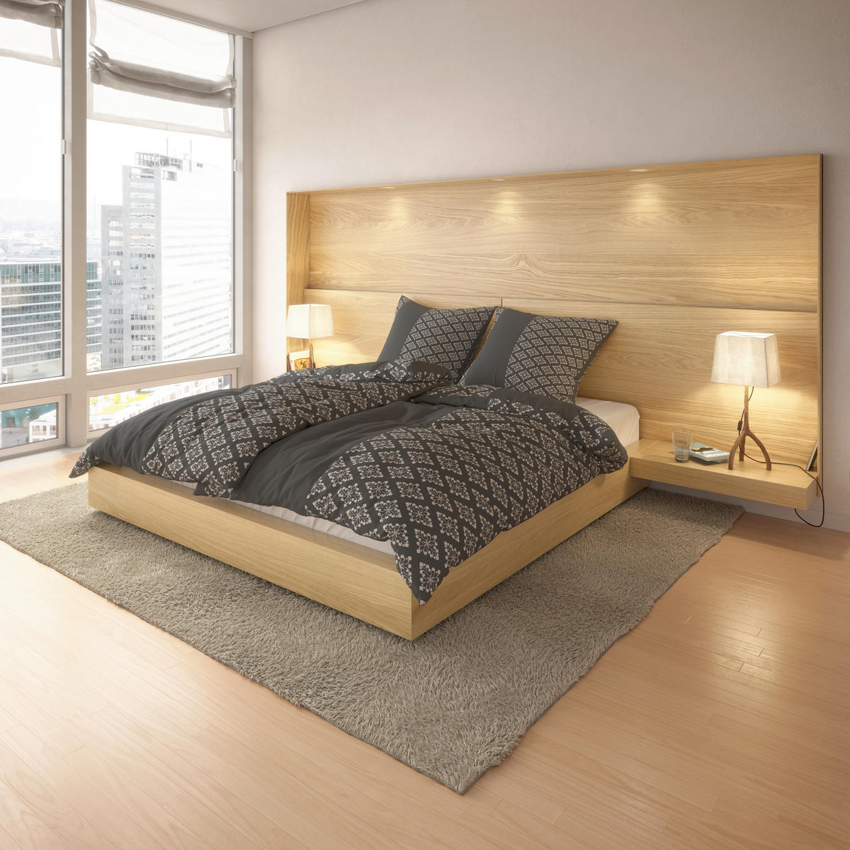 Microfaser Bettwäsche Bettwäsche_Microfaser Karo grau - grau (135,00/200,00cm)