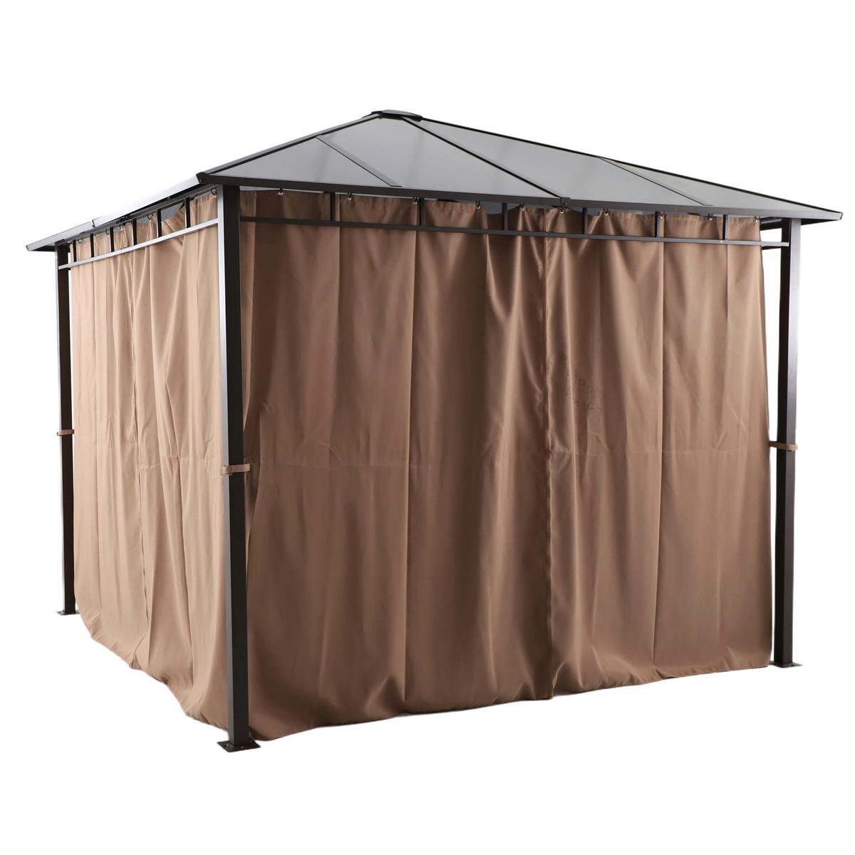 Pavillon Xenia grau Stahl B/H/L: ca. 300x270x300 cm Xenia - braun/grau (300,00/300,00/270,00cm)