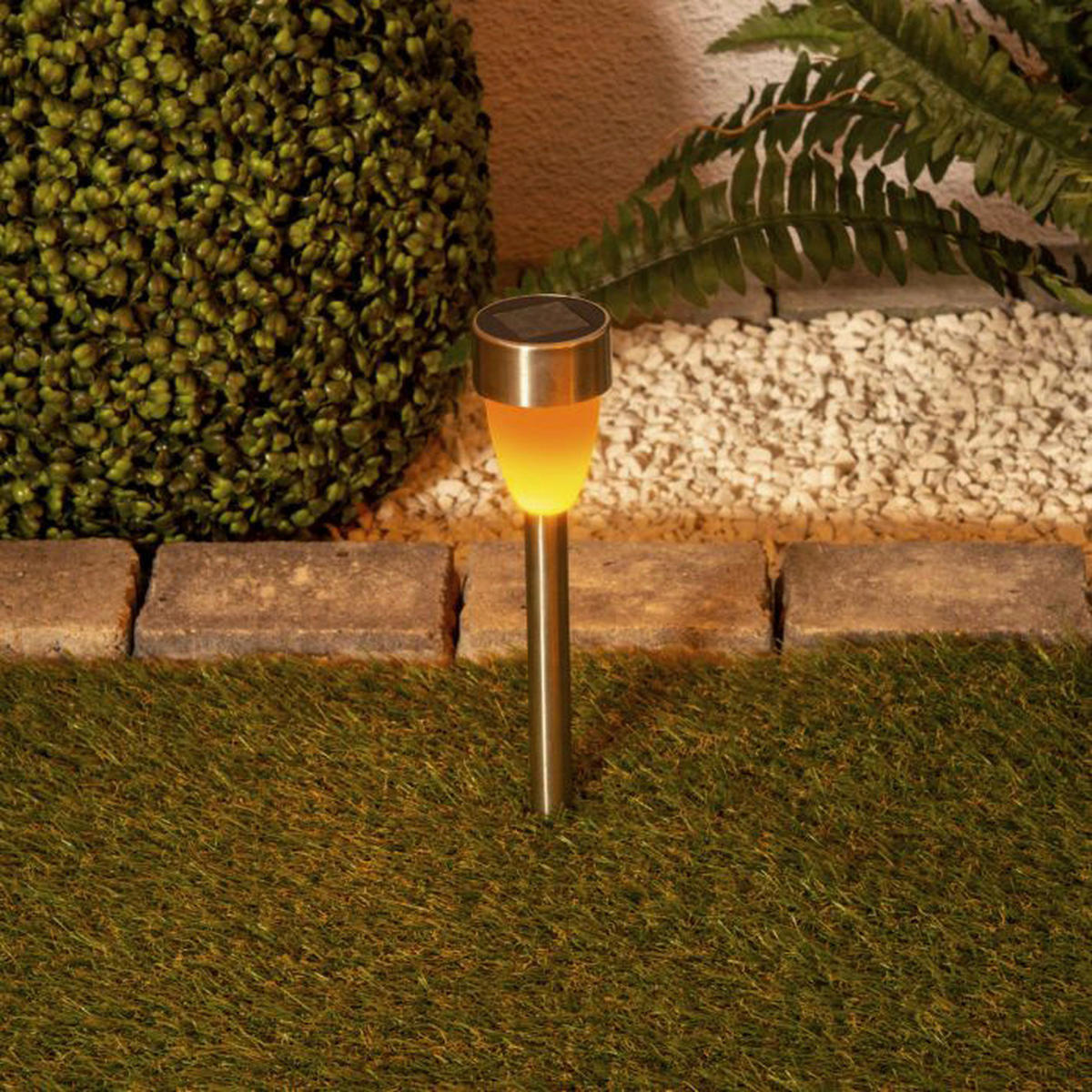 LED-Solarleuchte 6er-Set NV4135006 Edelstahloptik Edelstahl Kunststoff B/H/T: ca. 6x37x6 cm LED-Solarleuchte 6er-Set - Edelstahloptik (6,00/37,00/6,00cm) - Näve Leuchten
