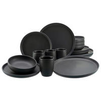 CreaTable Kombiservice Uno BLACK schwarz Steinzeug 16 tlg. Uno BLACK - schwarz - CreaTable