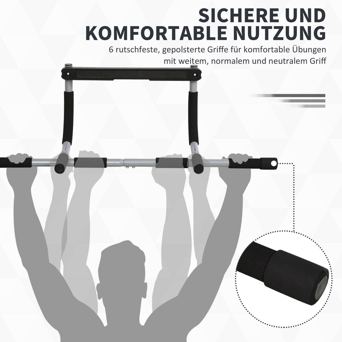 HOMCOM Fitness-Zubehör schwarz Polypropylen B/H/L: ca. 40x92x17 cm Klimmzugstange - schwarz (17,00/40,00/92,00cm) - HOMCOM