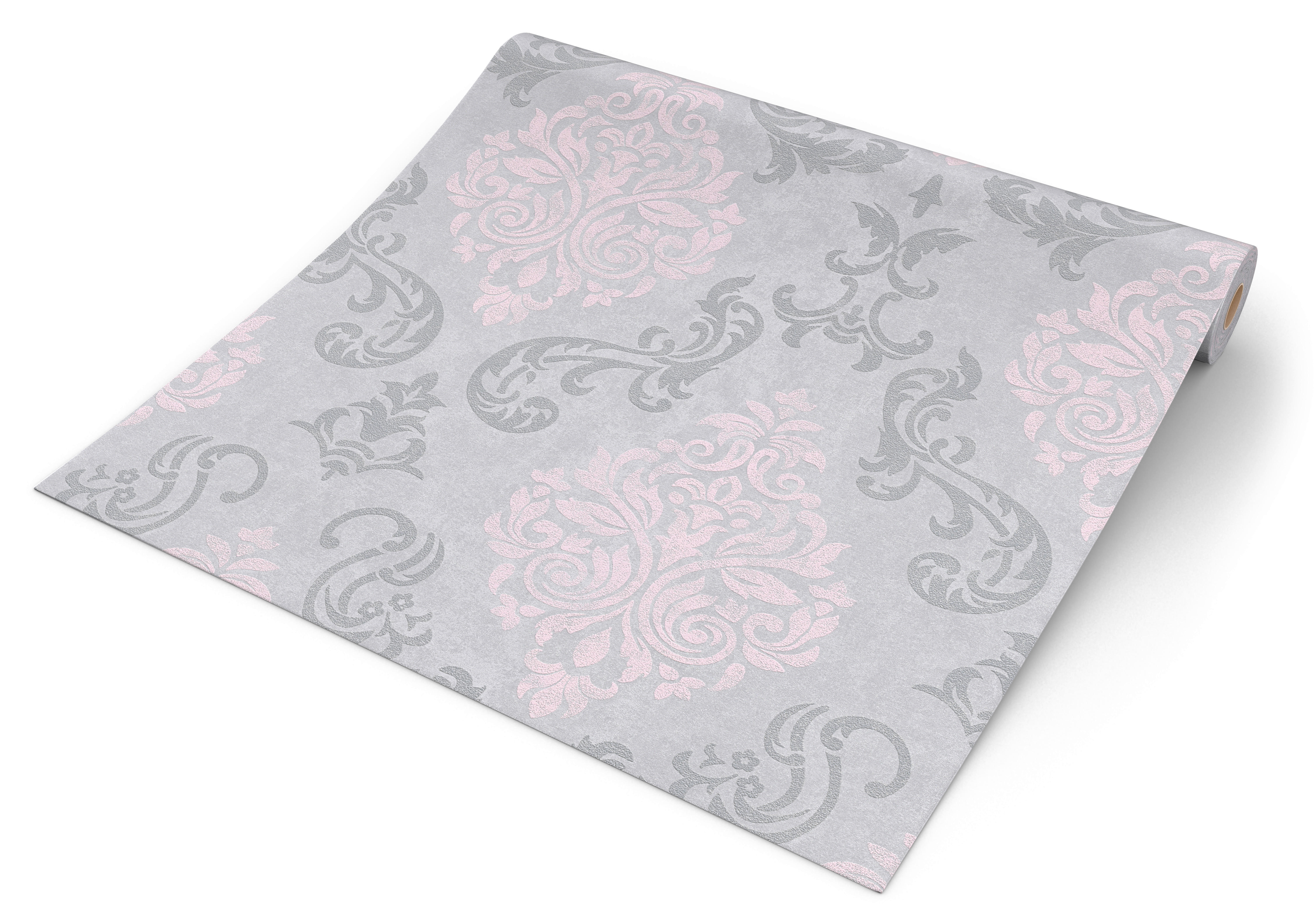 Vliestapete Ornament grau rosa B/L: ca. 53x1005 cm Vliestapete_95372-6 - rosa/grau (53,00/1005,00cm)