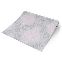 Vliestapete Ornament grau rosa B/L: ca. 53x1005 cm Vliestapete_95372-6 - rosa/grau (53,00/1005,00cm)