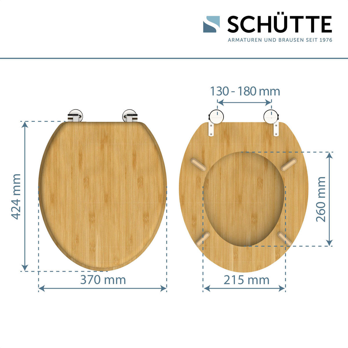 WC-Sitz NATURAL BAMBOO natur Bambus B/H/T: ca. 37,2x5,5x42,5 cm NATURAL BAMBOO - natur (37,20/5,50/42,50cm) - Schütte
