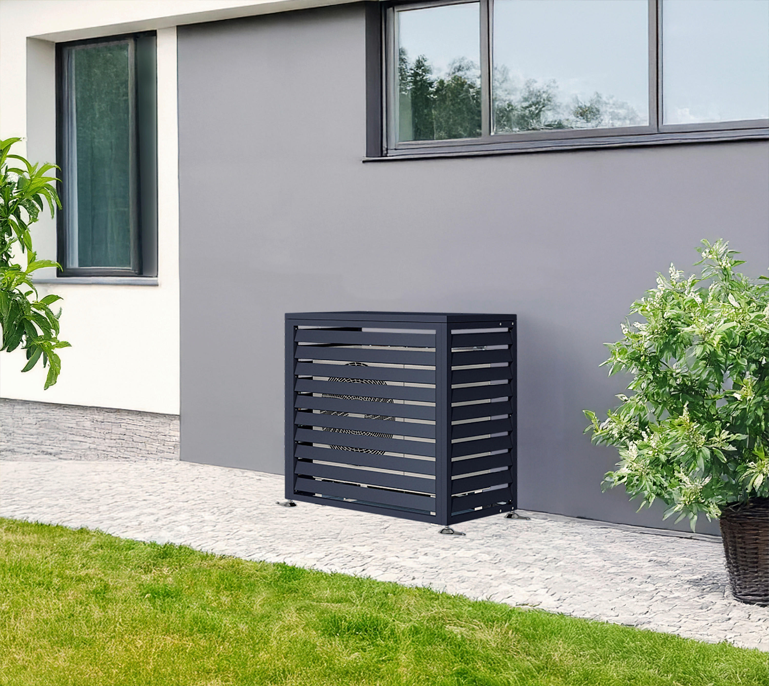 Westmann Verkleidung Wärmepumpe Boxa anthrazit B/H/L: ca. 100x97x56 cm Boxa - anthrazit (56,00/100,00/97,00cm) - Westmann