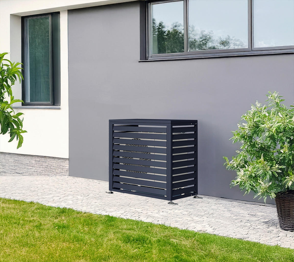 Westmann Verkleidung Wärmepumpe Boxa anthrazit B/H/L: ca. 100x97x56 cm Boxa - anthrazit (56,00/100,00/97,00cm) - Westmann