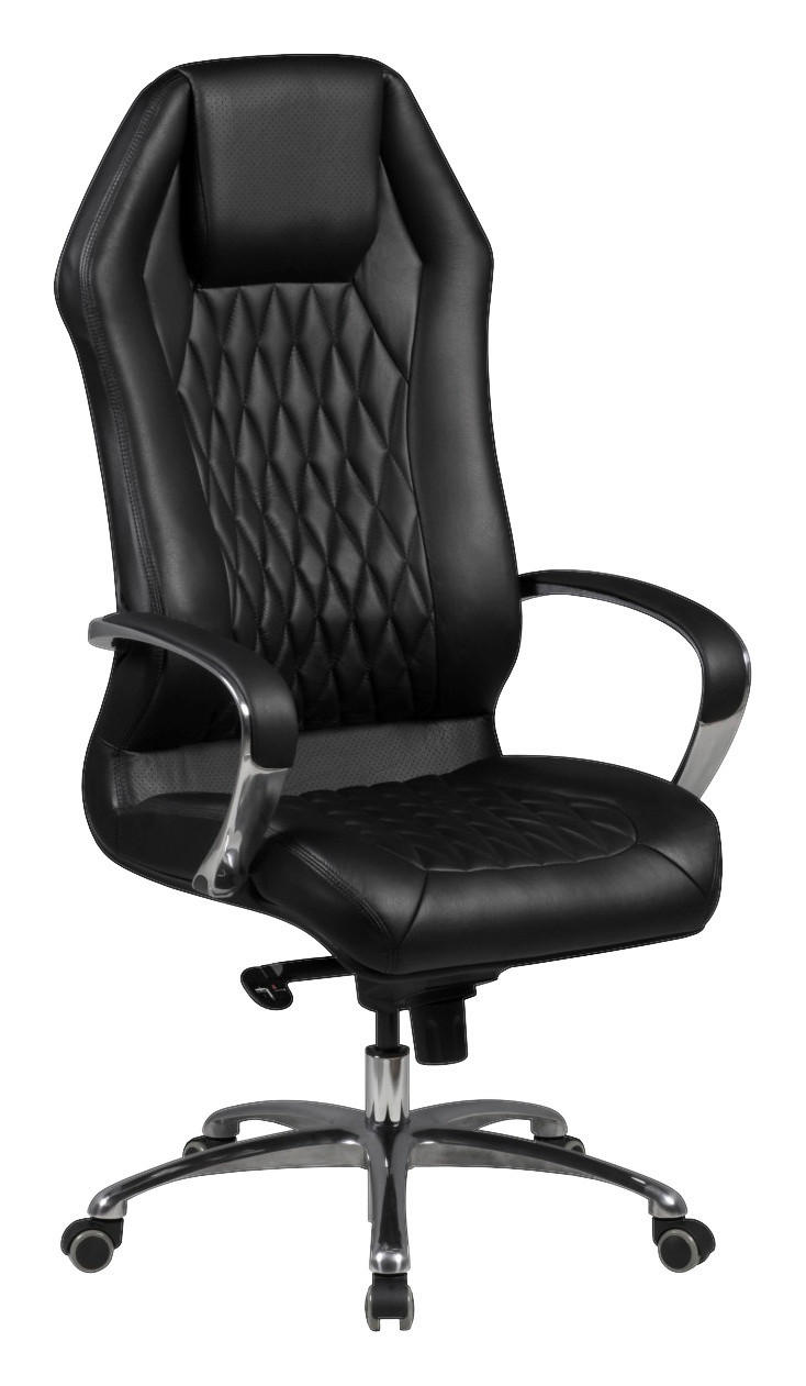 Drehstuhl schwarz Leder Bürostuhl MONTEREY - schwarz (67,00/136,00/70,00cm) - Amstyle