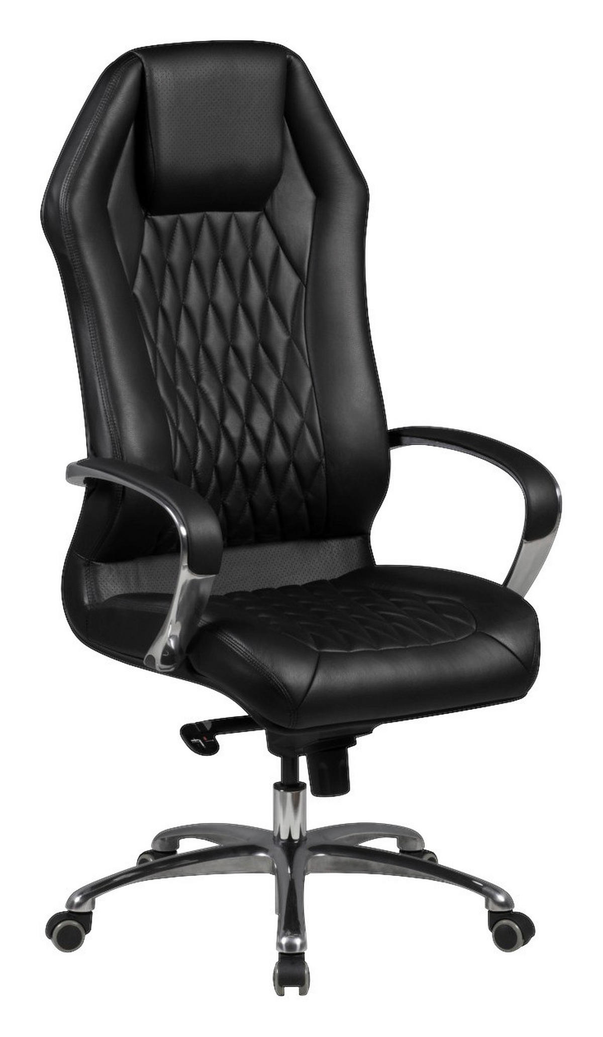 Drehstuhl schwarz Leder Bürostuhl MONTEREY - schwarz (67,00/136,00/70,00cm) - Amstyle