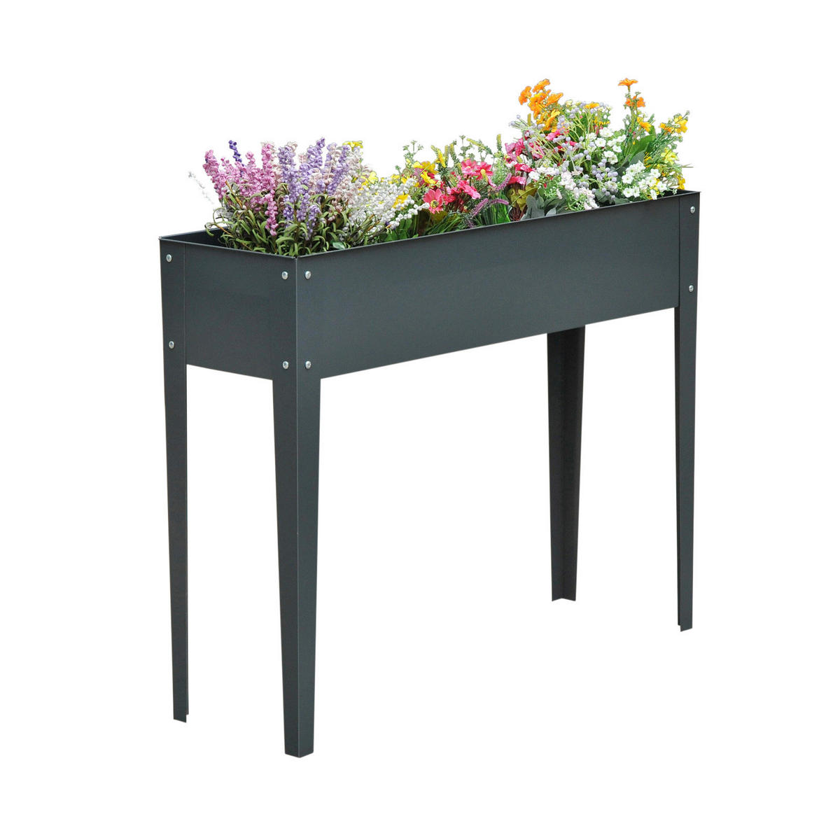 Outsunny Hochbeet B/H/T: ca. 100x80x30 cm Hochbeet 845-085GY - dunkelgrau (100,00/80,00/30,00cm) - Outsunny