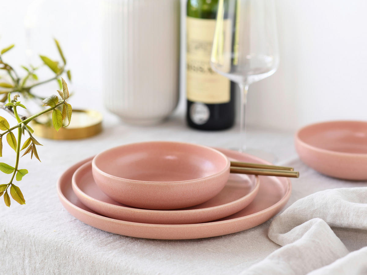 CreaTable Tafelservice Uno Rusty rosé Steinzeug 8 tlg. Uno Rusty - rosé - CreaTable