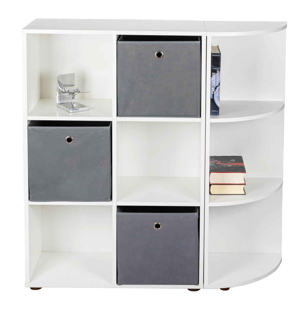 Bücherregal Nuoro weiß beschichtet Nachbildung B/H/L: ca. 33x110x70,2 cm Nuoro - weiß (70,20/33,00/110,00cm) - Inter Link