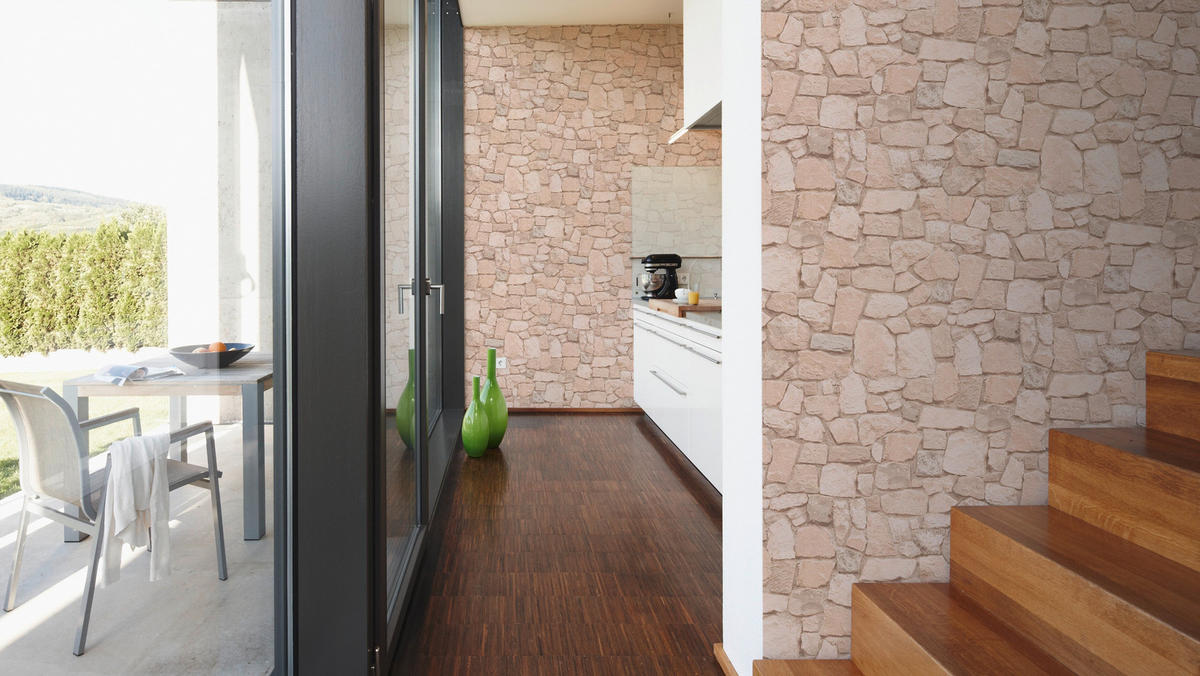 Papiertapete Steinoptik braun beige B/L: ca. 53x1005 cm Papiertapete_6924-29 - braun/beige (53,00/1005,00cm)