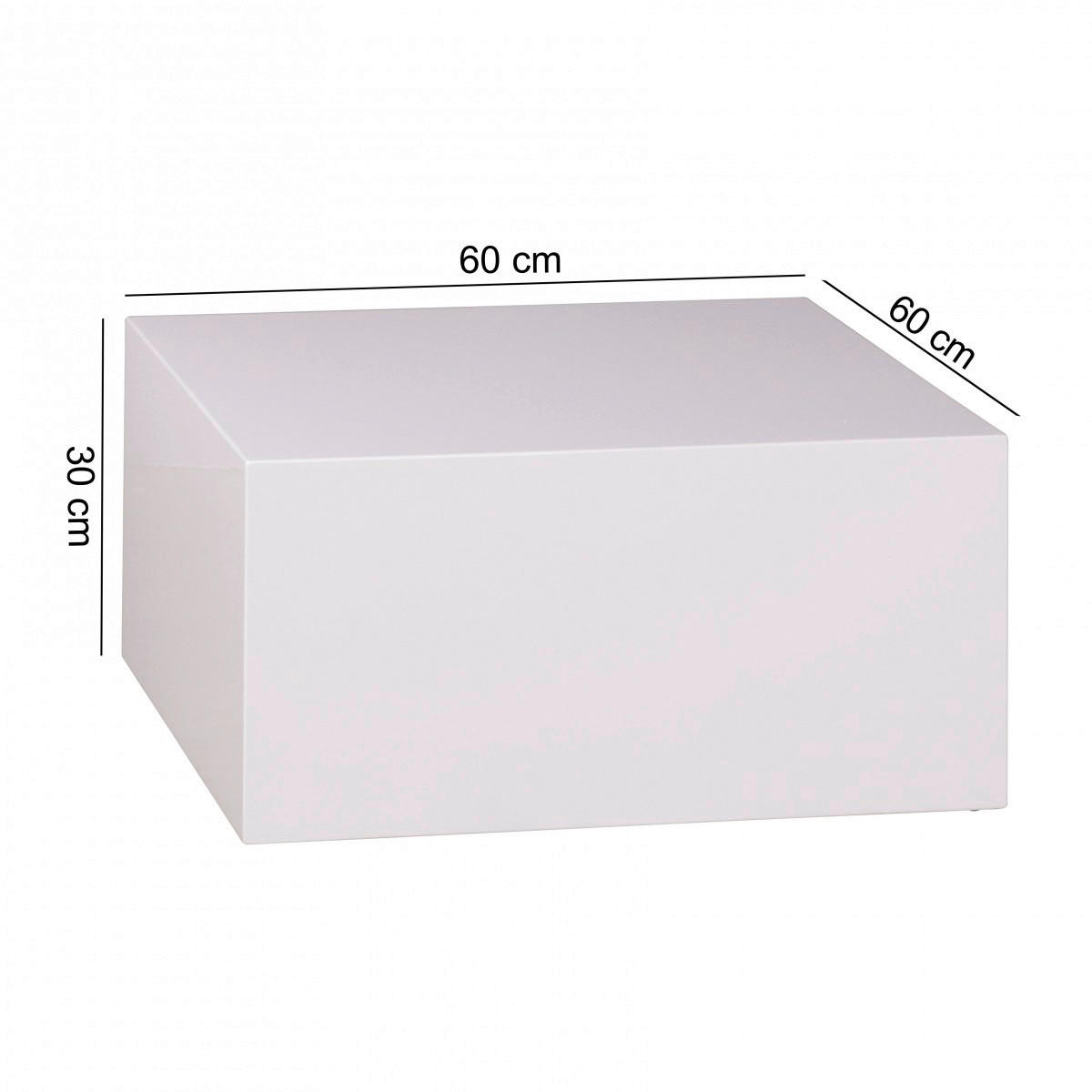 Couchtisch weiß Lack Hochglanz B/H/T: ca. 60x30x60 cm Monobloc Couchtisch - weiß (60,00/30,00/60,00cm) - Wohnling