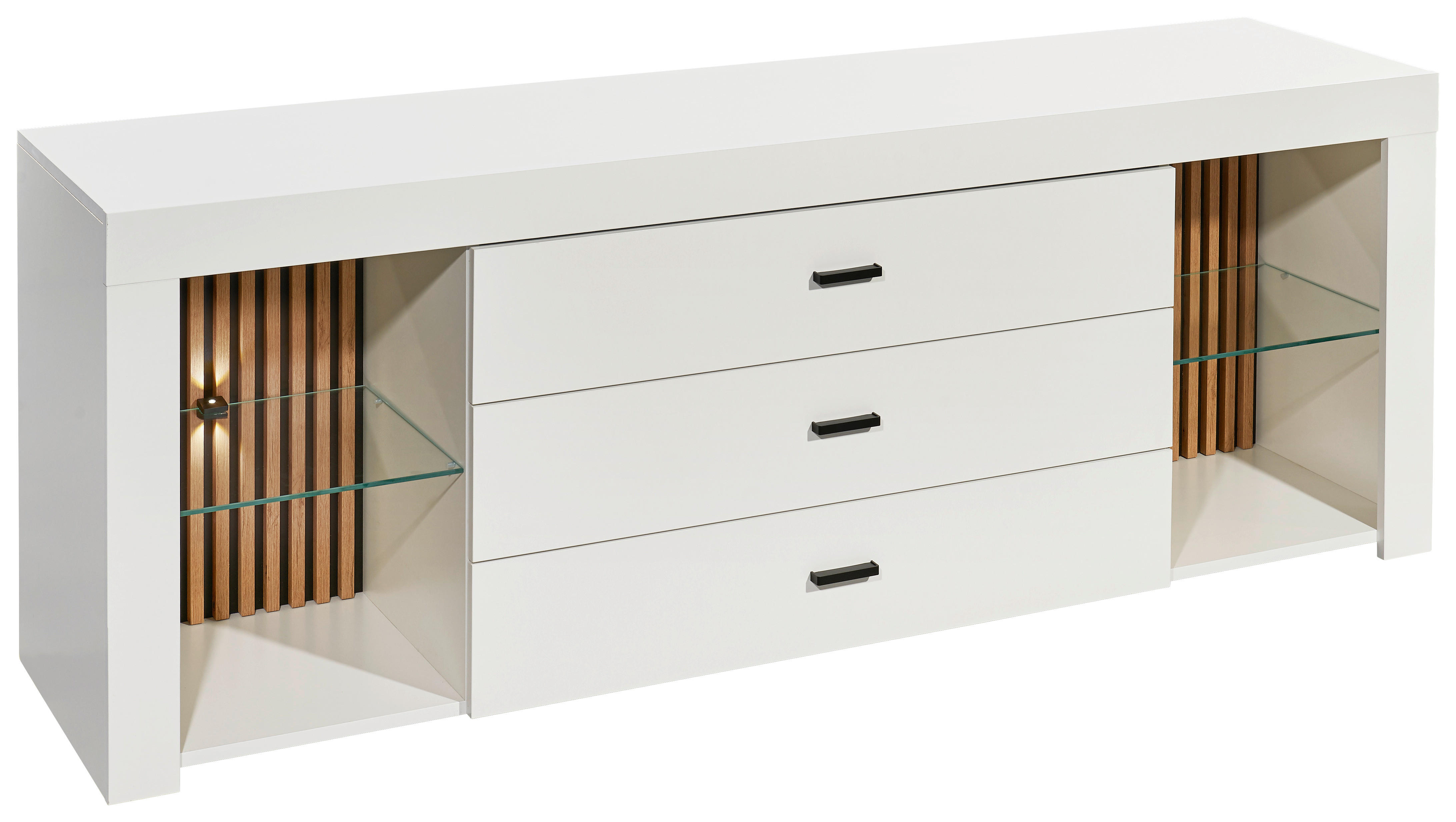 TV-Lowboard Rosalie weiß Eiche Evoke Coast Nachbildung B/H/T: ca. 179x67x44 cm Rosalie - Eiche/weiß (179,00/67,00/44,00cm)