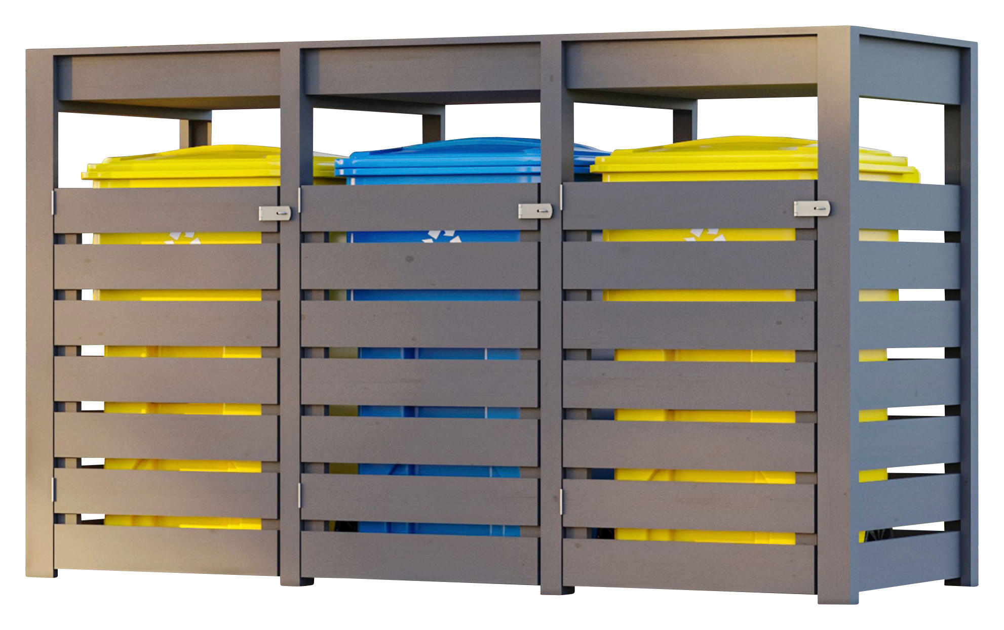 Karibu Mülltonnenbox Jerry 2 grau B/H/L: ca. 88x143x238 cm Jerry 2 - grau (238,00/88,00/143,00cm) - Karibu