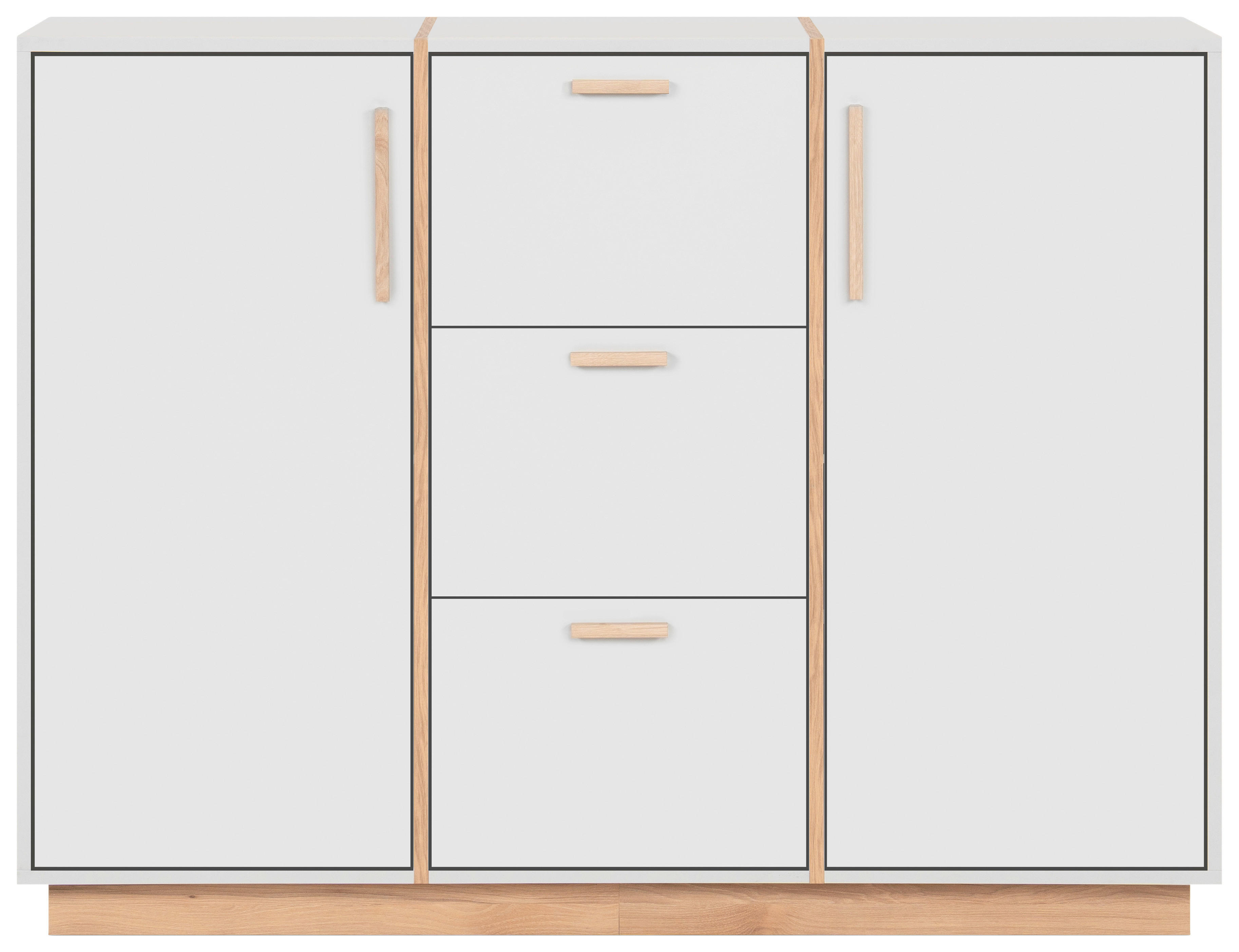 Kommode Split grau Jackson Hickory Nachbildung B/H/T: ca. 125x94x40 cm Split - grau (125,00/94,00/40,00cm)