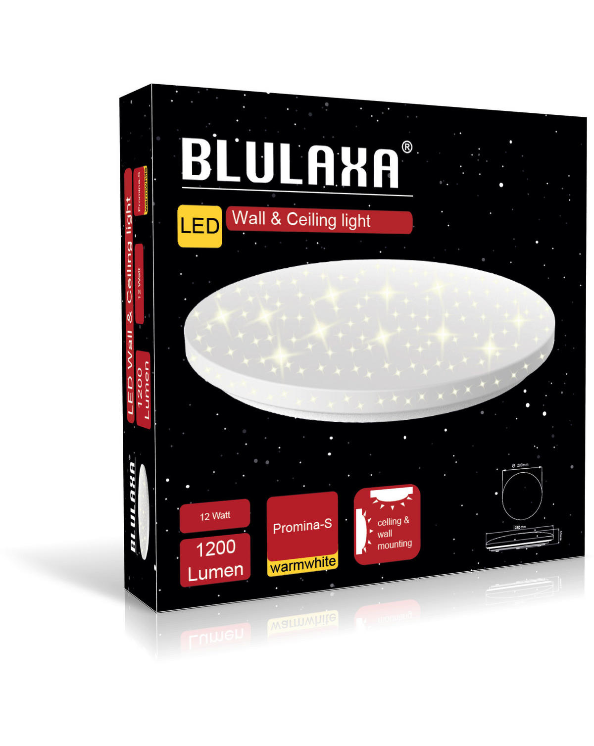 Blulaxa LED-Deckenleuchte weiß Metall Kunststoff H/D: ca. 5,5x28 cm 1 Brennstellen LED-Deckenleuchte_Promina-S - weiß (28,00/5,50cm) - Blulaxa