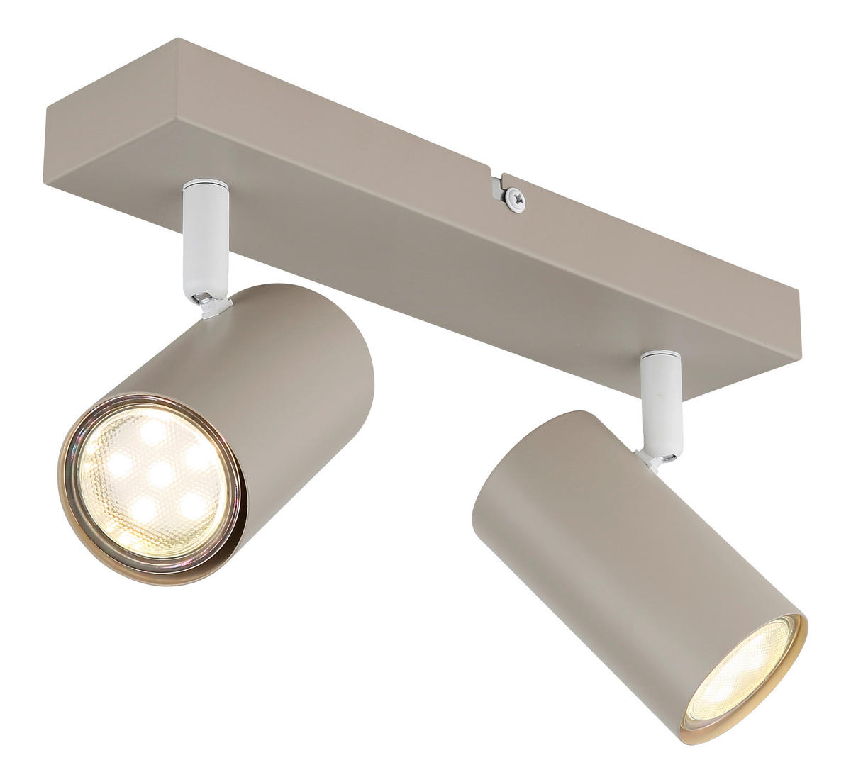 GLOBO Spot sand weiß Metall B/H/L: ca. 26x6x12 cm GU10 2 Brennstellen Spot_Robby_2 - sand/weiß (12,00/26,00/6,00cm) - GLOBO