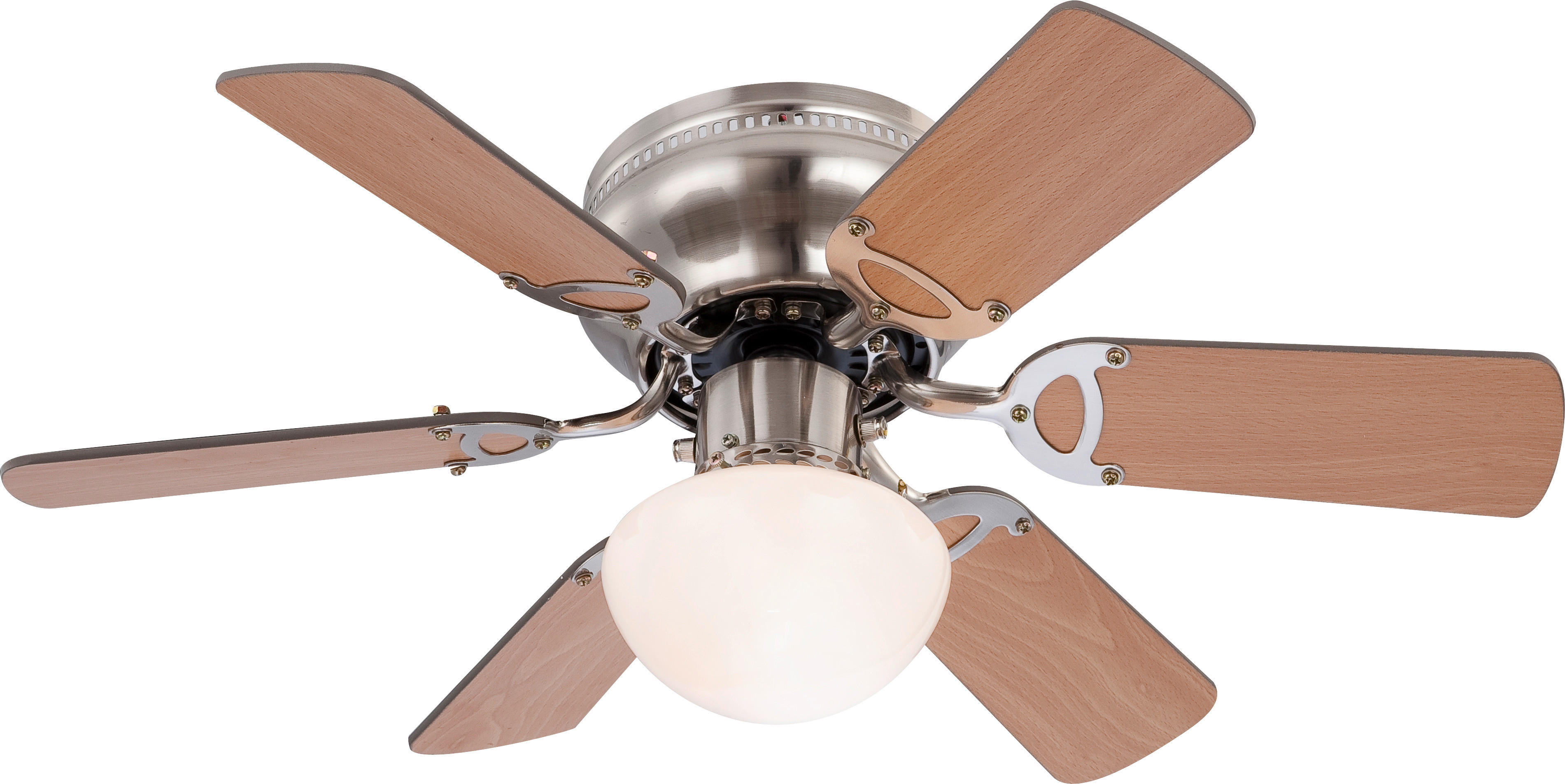 GLOBO Deckenventilator 307 nickel matt H/D: ca. 28x76 cm max. 60 W Deckenventilator - nickel matt (76,00/28,00cm) - GLOBO