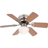 GLOBO Deckenventilator 307 nickel matt H/D: ca. 28x76 cm max. 60 W Deckenventilator - nickel matt (76,00/28,00cm) - GLOBO