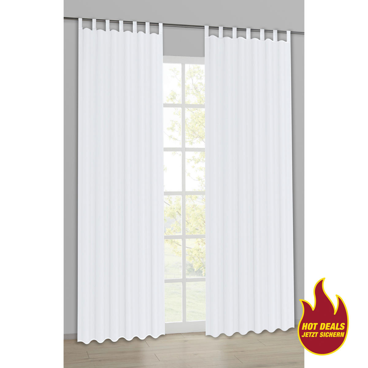 POCOline Kombivorhang Nouveau weiß B/L: ca. 140x245 cm Nouveau - weiß (140,00/245,00cm) - POCOline