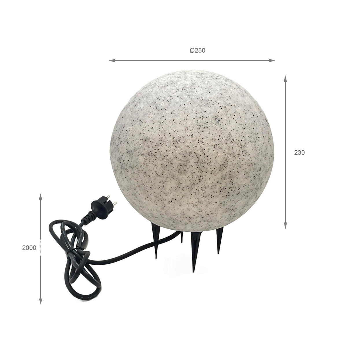 Außenleuchte stein B/H/L: ca. 35x25x35 cm GARDENBALL - stein (35,00/35,00/25,00cm) - Lamkur