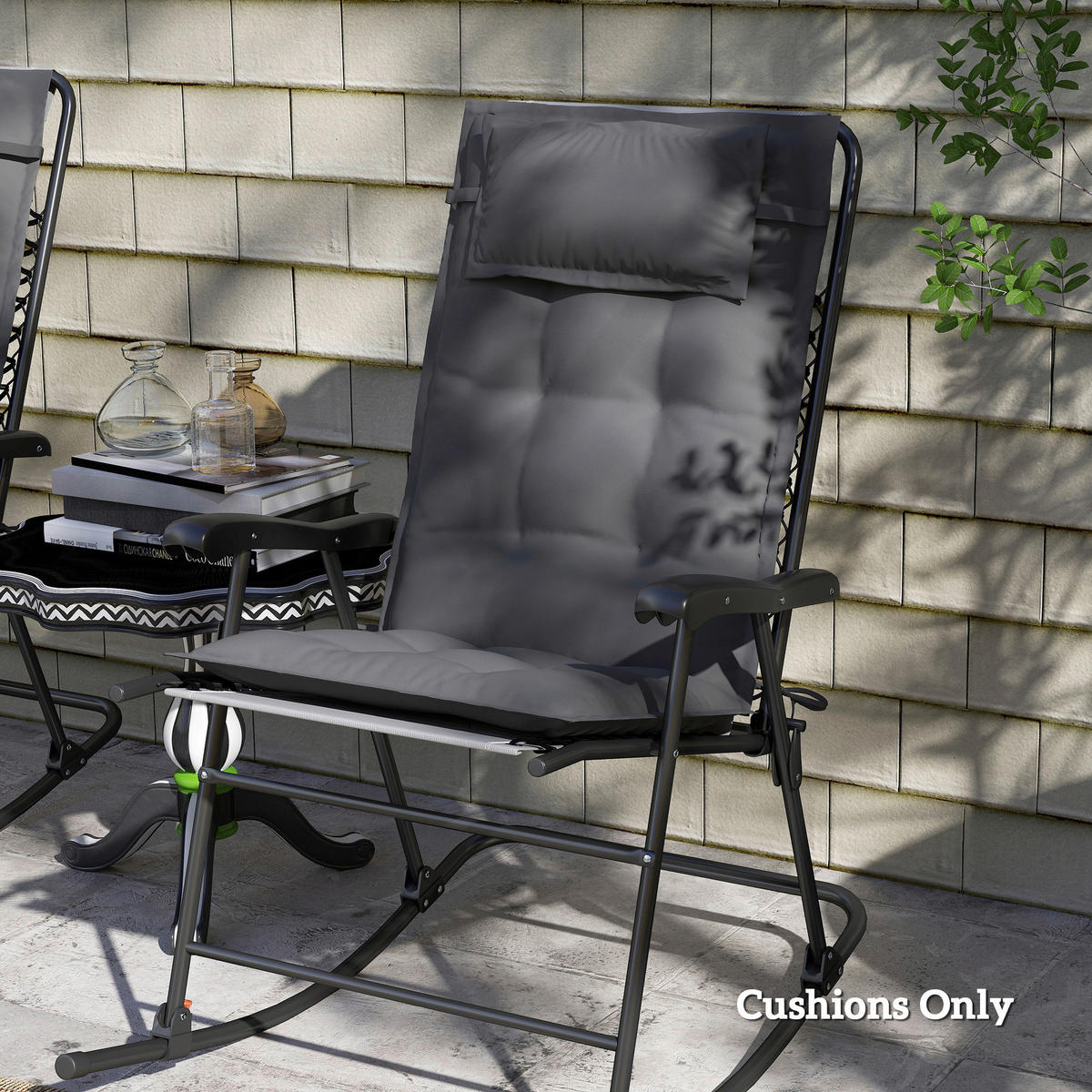 Outsunny Liegenauflage 2er Set dunkelgrau Polyester B/H/L: ca. 50x5x116 cm Liegenauflage 2er Set - dunkelgrau (116,00/50,00/5,00cm) - Outsunny