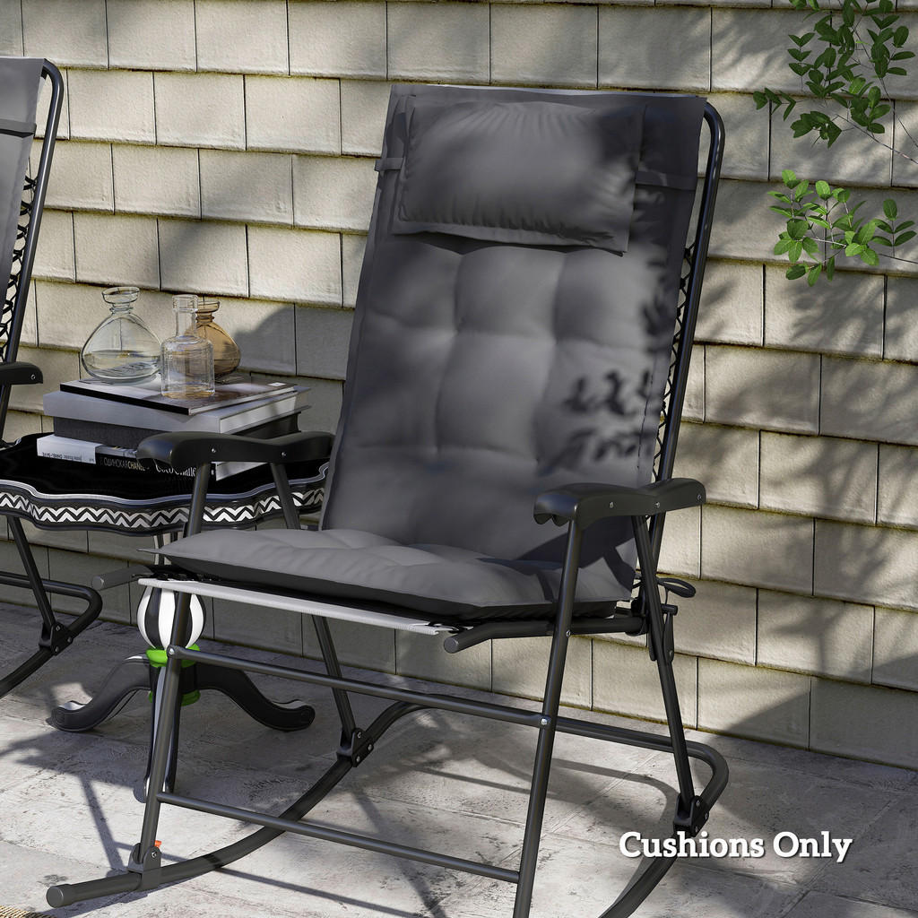 Thumbnail - Outsunny Liegenauflage 2er Set dunkelgrau Polyester B/H/L: ca. 50x5x116 cm