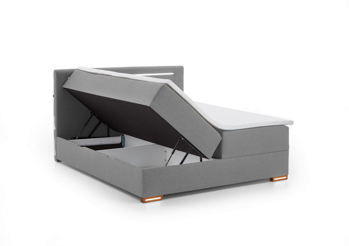 Boxspringbett Cooper grau Liegefläche B/L: ca. 160x200 cm Cooper - Eiche/grau (162,00/110,00/208,00cm)