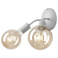 Lamkur Wandleuchte VIGGO 39428 silber Stahl H/L: ca. 14,5x23 cm E27 2 Brennstellen Viggo - silber (23,00cm) - Lamkur