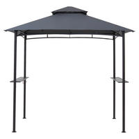 Grasekamp Grillpavillon BBQ grau Polyester B/H/L: ca. 152x250x244 cm BBQ - anthrazit/grau (244,00/152,00/250,00cm) - Grasekamp