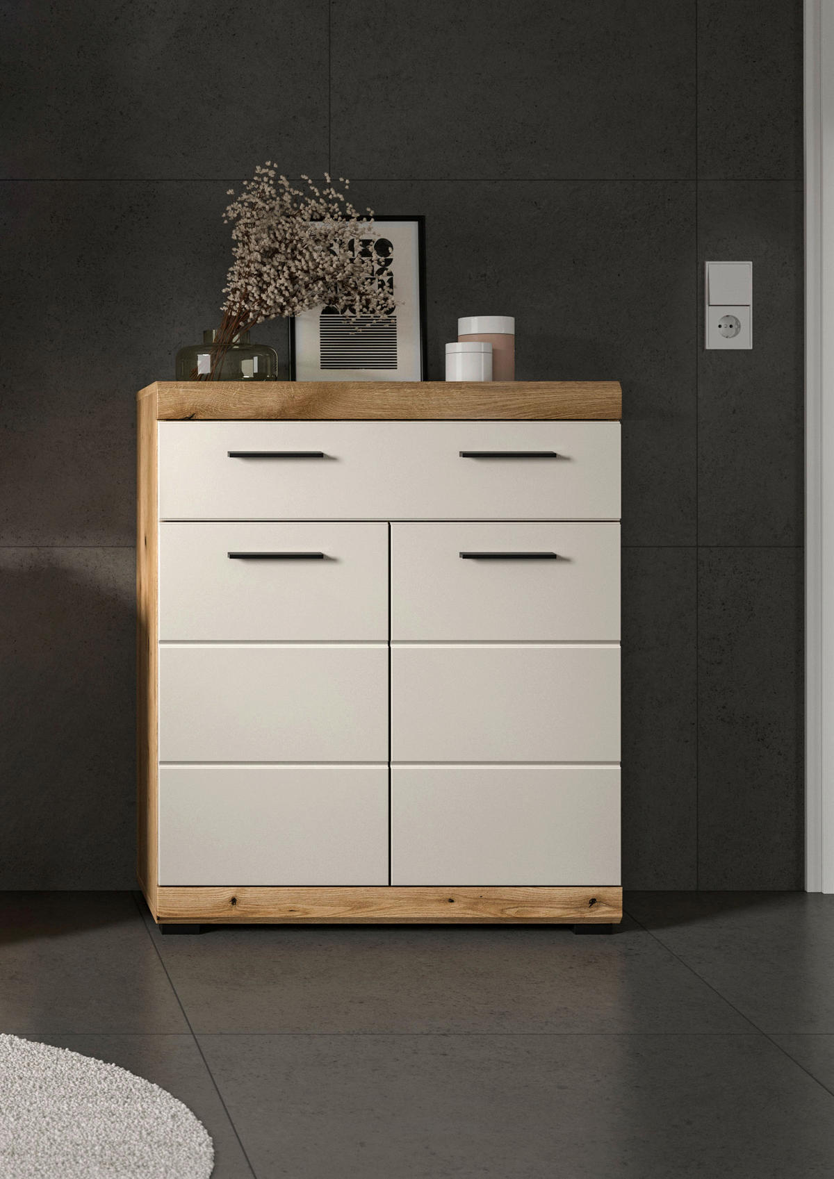 Badhochschrank Scout Evoke Oak Nachbildung Kaschmirgrau Nachbildung B/H/T: ca. 74x88x31 cm Scout - Kaschmirgrau (74,00/88,00/31,00cm) - xonox.home