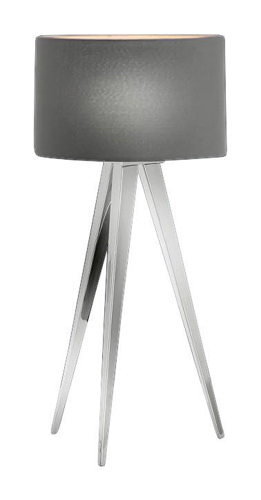 Näve Leuchten Hockerleuchte NV3134416 grau Holz Stoff H/D: ca. 62x28 cm 1 Brennstellen Tripod - grau (28,00/62,00cm) - Näve Leuchten