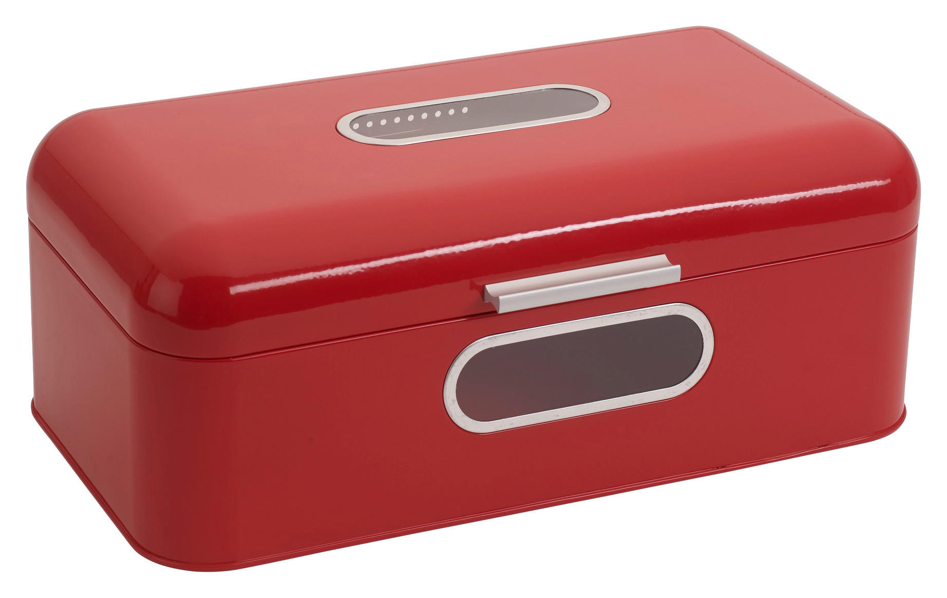 ECHTWERK Brotkasten Retro rot Metall B/H/L: ca. 23,8x17x42,5 cm Retro - rot (42,50/23,80/17,00cm) - ECHTWERK