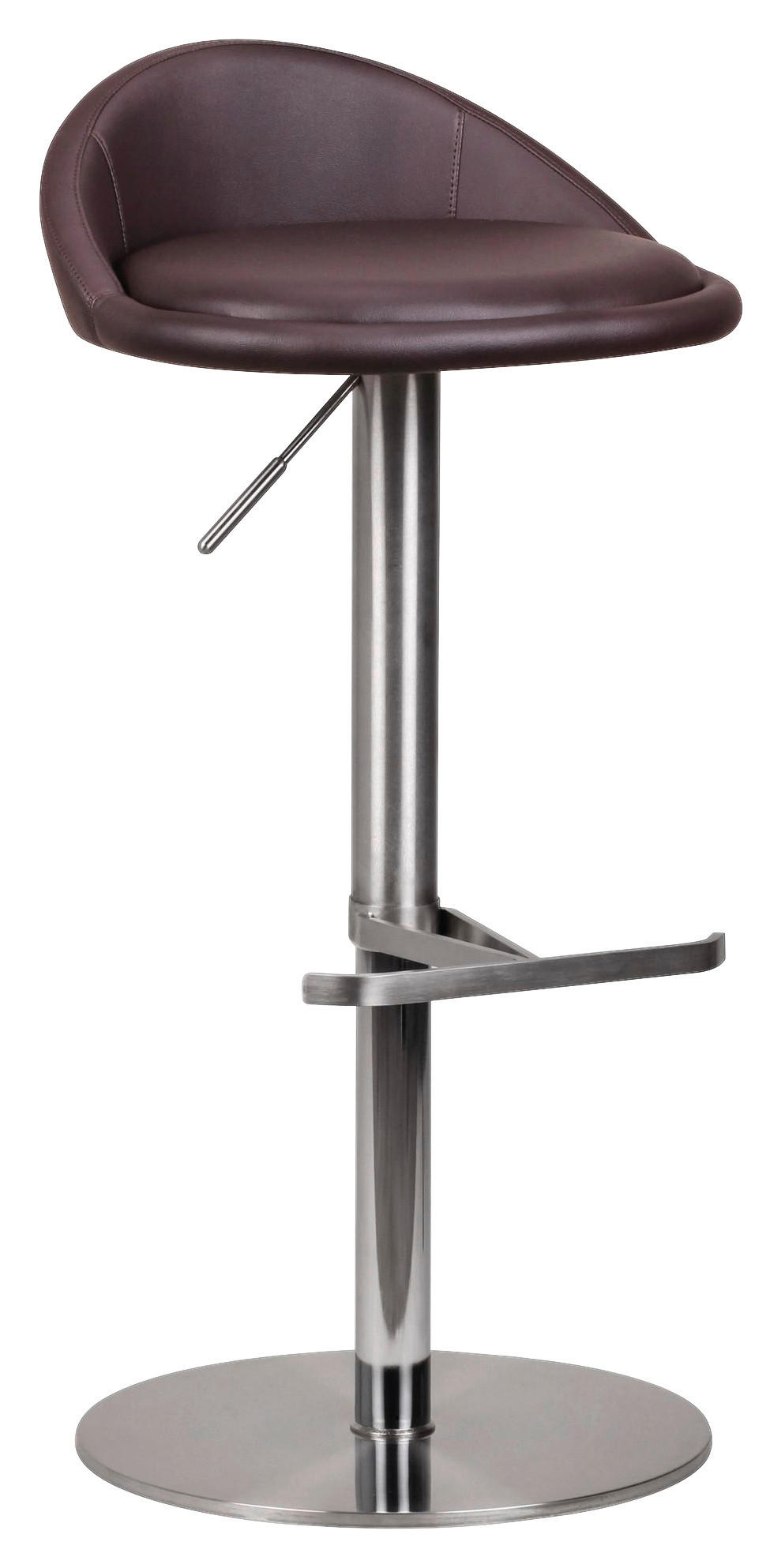 Barhocker braun Edelstahl Kunstleder Edelstahl Edelstahl Barhocker - braun/Edelstahl - Wohnling