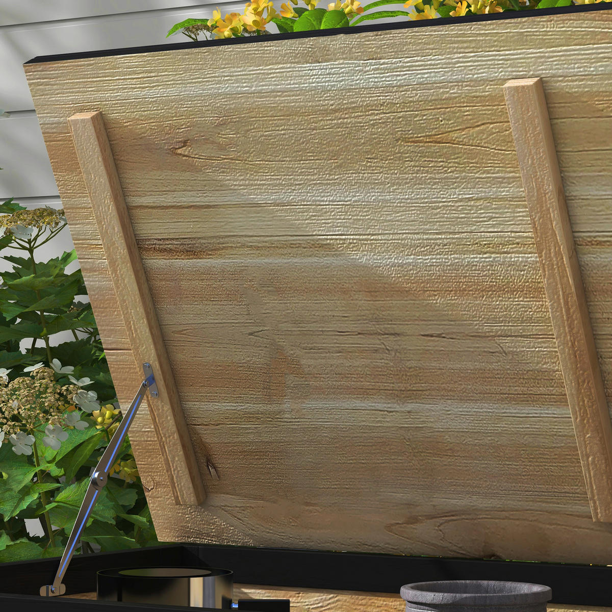 Outsunny Aufbewahrungsbox natur Polypropylen B/H/L: ca. 50x100x43 cm Aufbewahrungstruhe - natur (43,00/50,00/100,00cm) - Outsunny