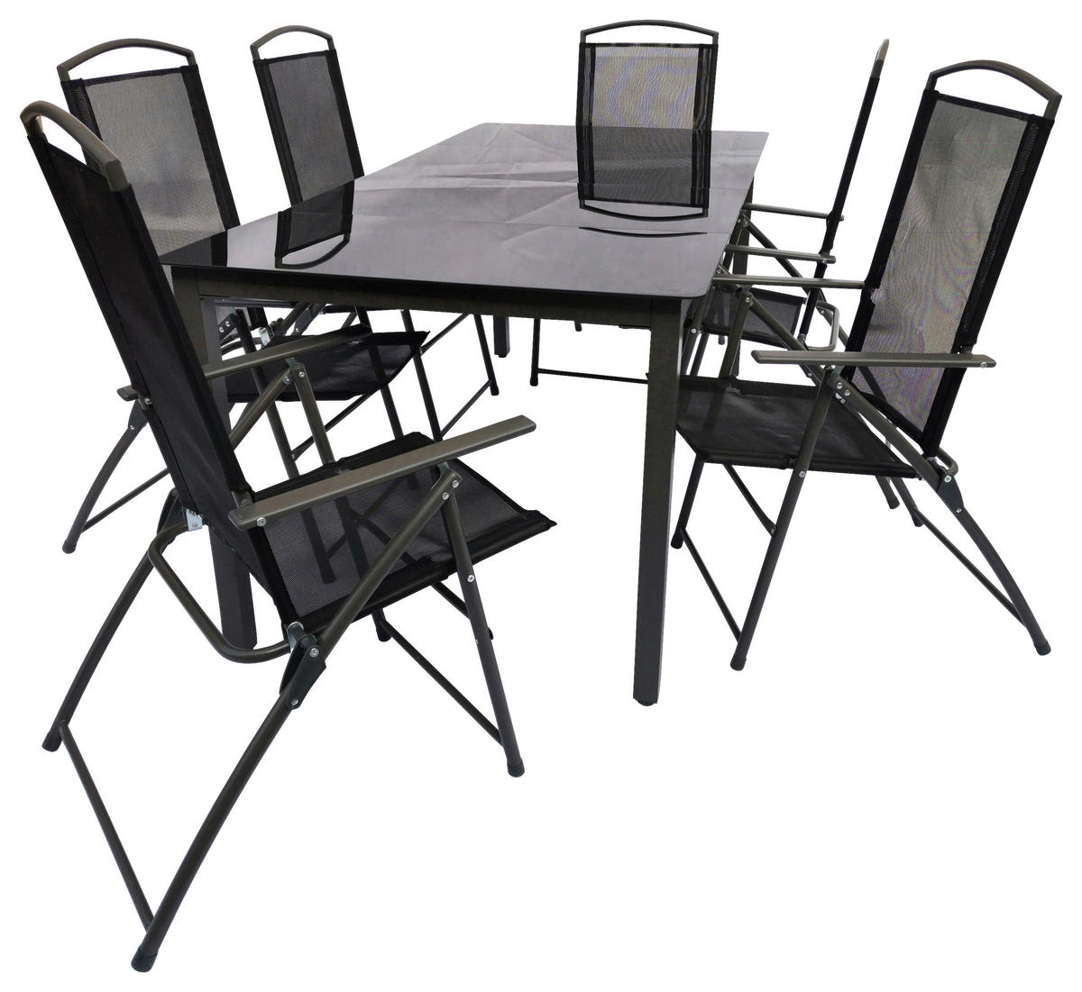 VCM Gartensitzgruppe anthrazit Metall B/H/L: ca. 190x76x80 cm Gartensitzgruppe - anthrazit (80,00/190,00/76,00cm) - VCM