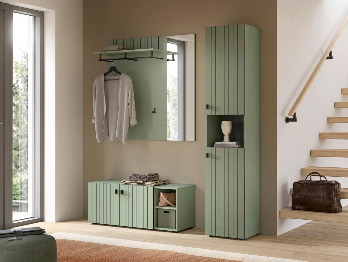 Garderobenset STATION grün B/H/T: ca. 161x192x37 cm STATION - grün (161,00/192,00/37,00cm) - xonox.home