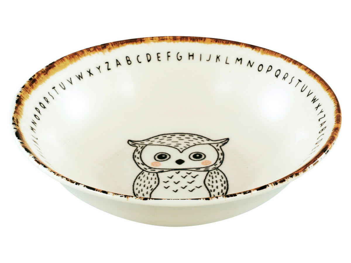 CreaTable Mehrzweckschalen Freunde des Waldes braun Steinzeug D: ca. 18,6 cm Freunde des Waldes - beige/braun (18,60cm) - CreaTable