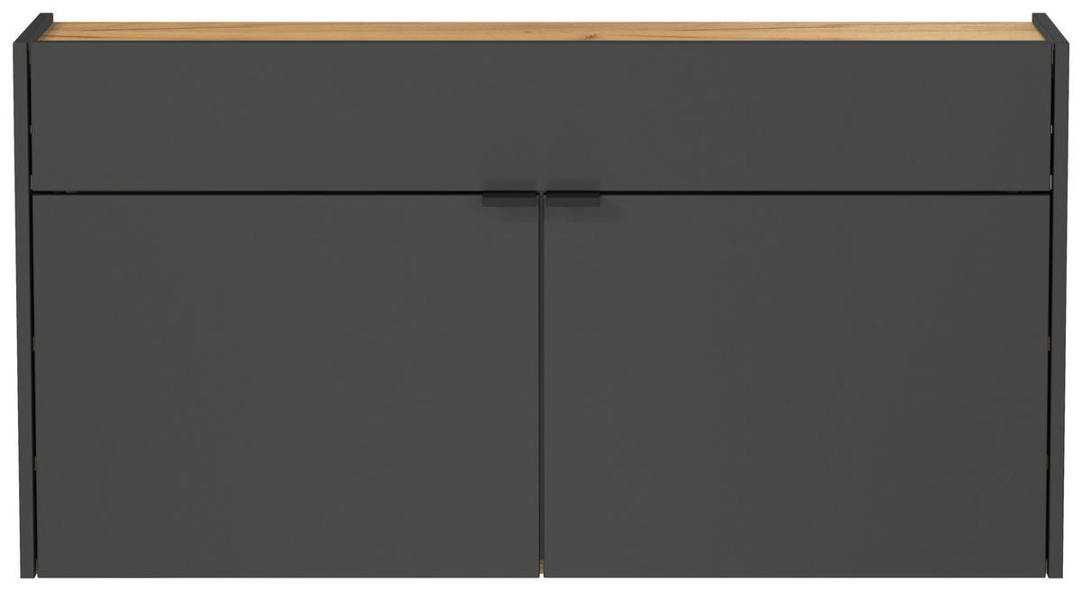 Garderobe 7939-549 B/H/T: ca. 140x200x22 cm 7939-549 - Eiche/Graphit (140,00/200,00/22,00cm) - Germania