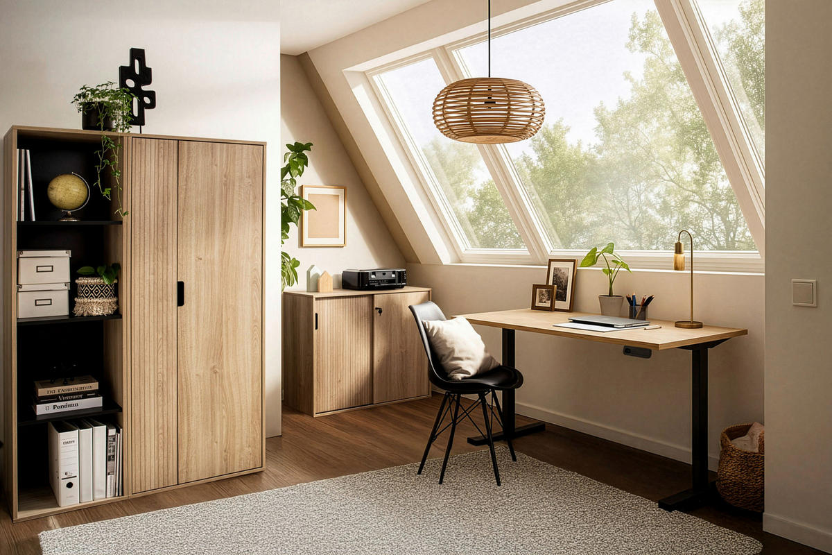 Schreibtisch Emmik Eiche Nachbildung B/H/T: ca. 138x72,7x60 cm Emmik - Eiche (138,00/72,70/60,00cm) - Schildmeyer