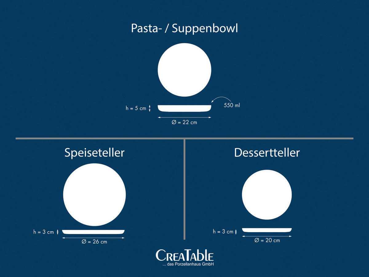 CreaTable Tafelservice Nordic Gourmet schwarz Steinzeug 18 tlg. Nordic Gourmet - schwarz - CreaTable