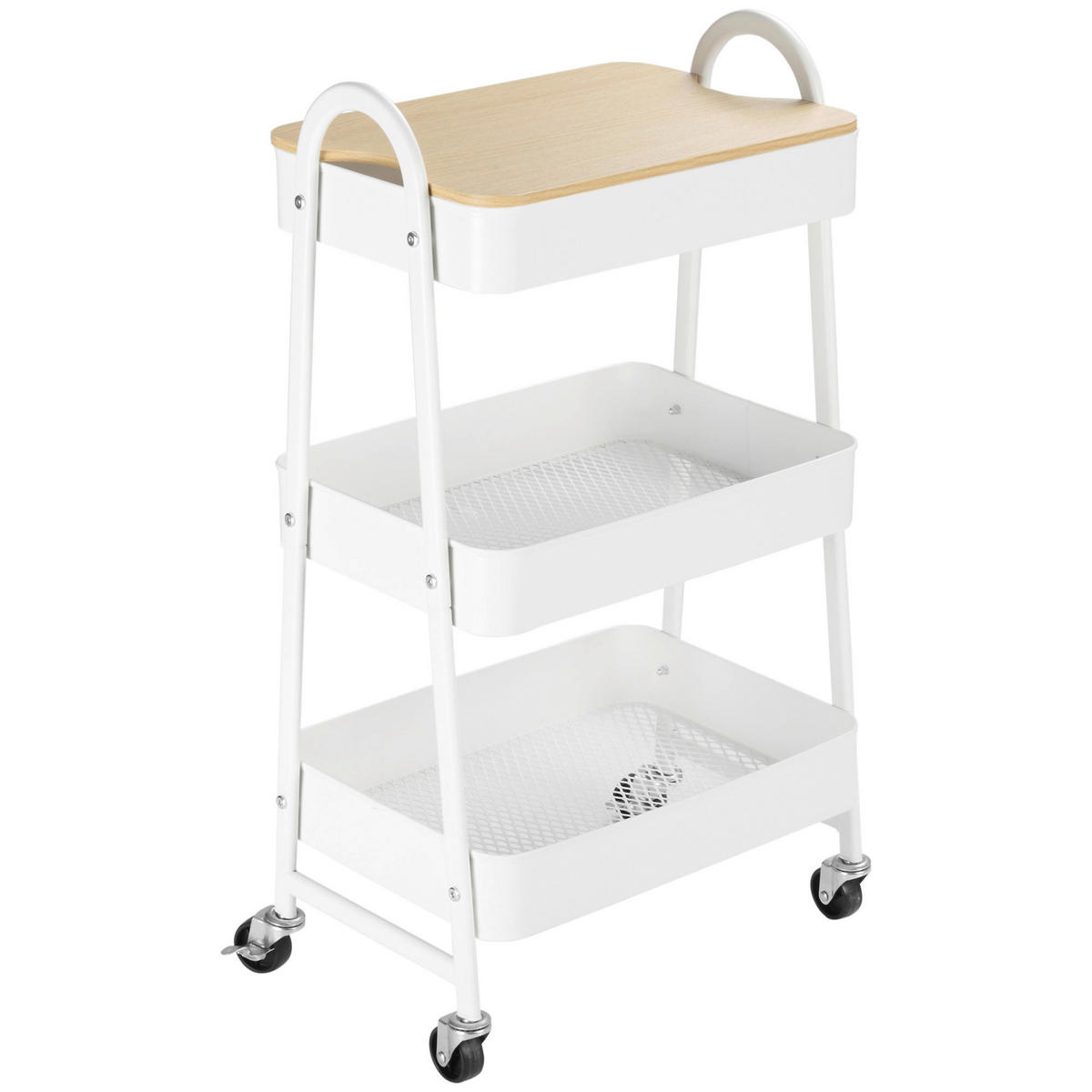 HOMCOM Küchenwagen weiß Edelstahl B/H/L: ca. 31x45x79,4 cm Küchenwagen - weiß (79,40/31,00/45,00cm) - HOMCOM