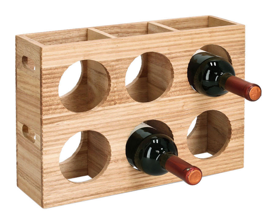 Zeller Weinregal Stripes natur Hartholz B/H/L: ca. 10,5x27x38 cm Stripes - natur (38,00/10,50/27,00cm) - Zeller
